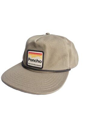 Poncho Made For The Outdoors Hat Cap Adjustable Snapback Cotton Khaki Men's O/S